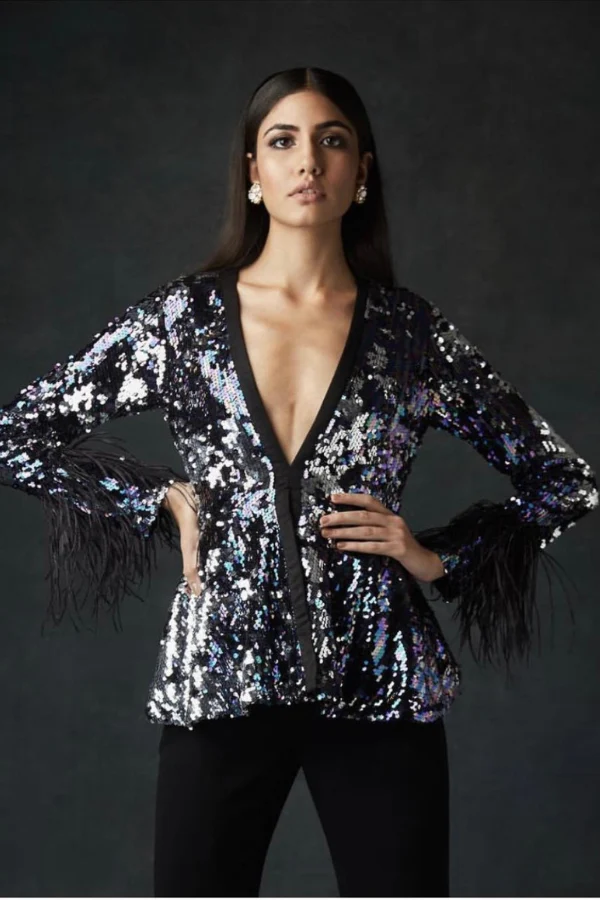 Ridhi mehra Jacket with faux fur - Image 2