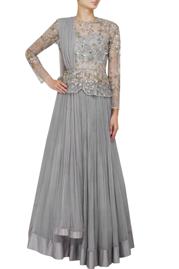 RIDHI MEHRA Lavender peplum lehenga set - Image 4