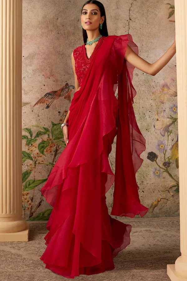 Ridhi Mehra Pink Pre-Stitch Saree