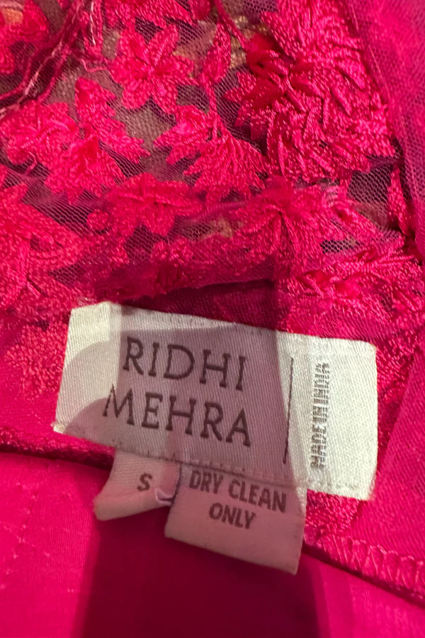 Ridhi Mehra Pink Pre-Stitch Saree - Image 3