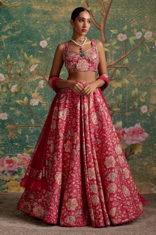 Ridhi Mehra Royal Fuchsia Embroidered Lehenga Set