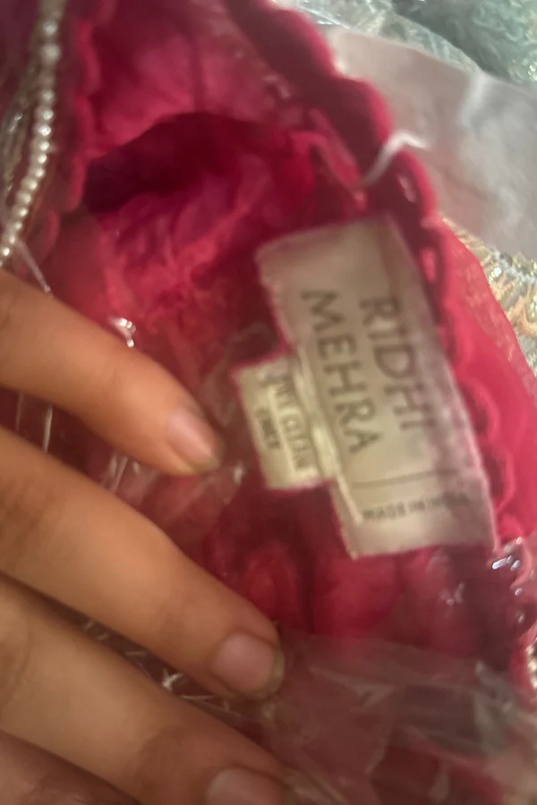 Ridhi Mehra Royal Fuchsia Embroidered Lehenga Set - Image 2