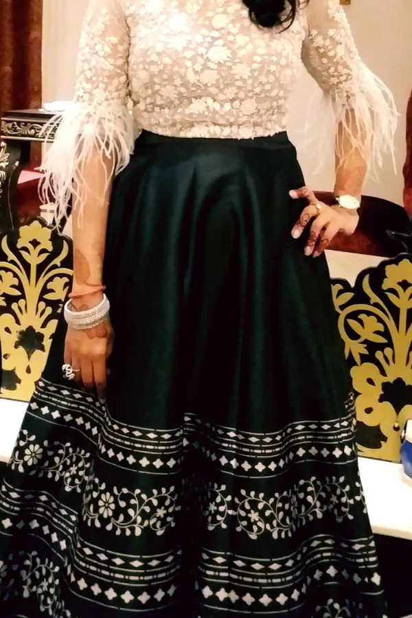 RIDHI MEHRA white top and black skirt set - Image 2