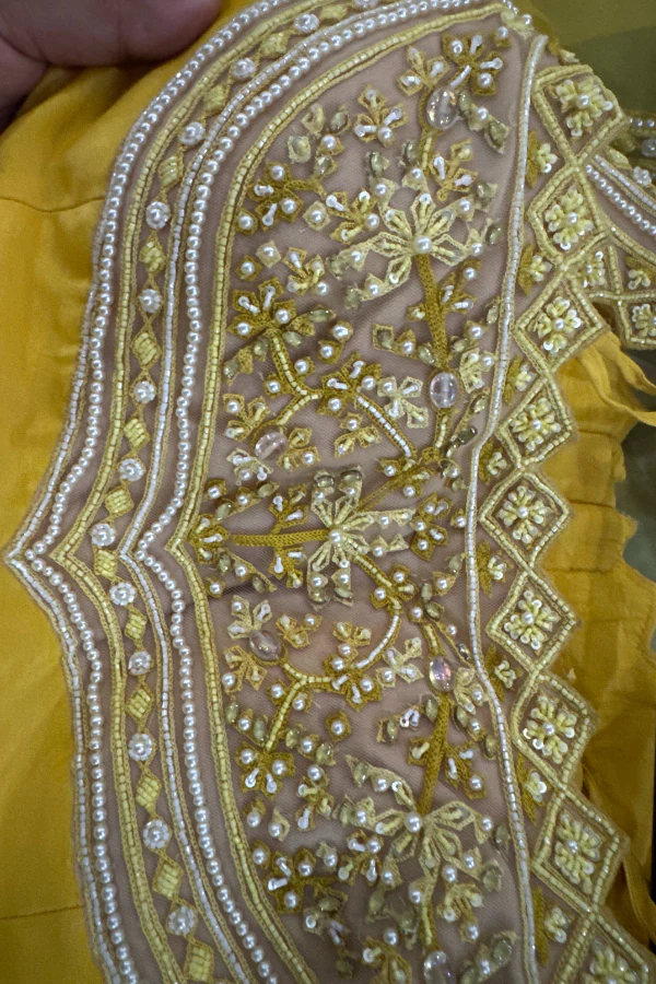 Ridhi Mehra yellow lehenga & cape set - Image 3