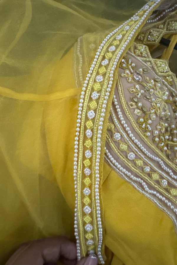 Ridhi Mehra yellow lehenga & cape set - Image 5