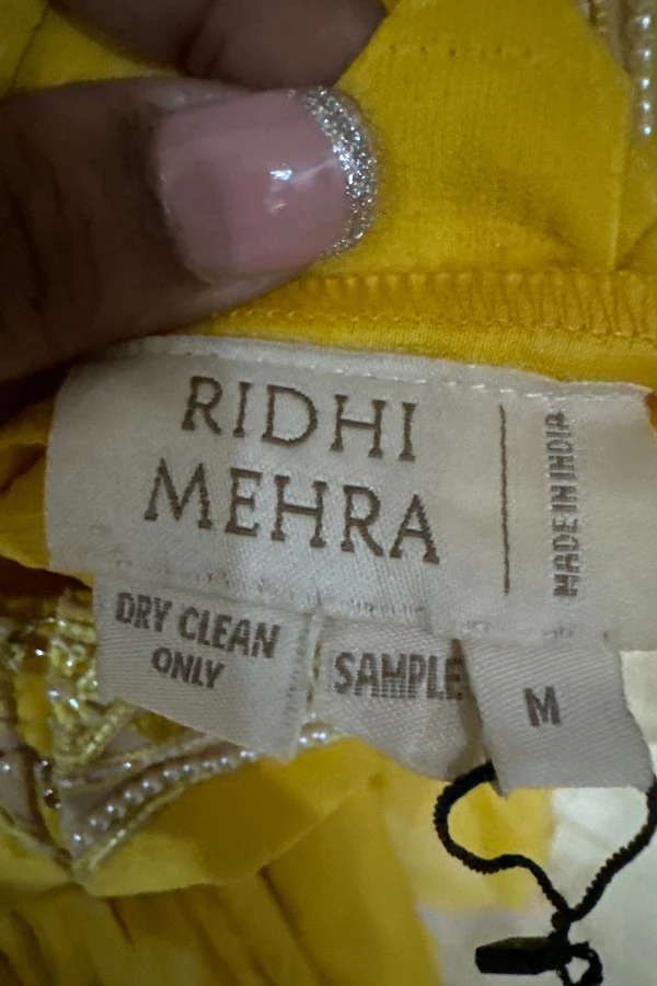 Ridhi Mehra yellow lehenga & cape set - Image 7