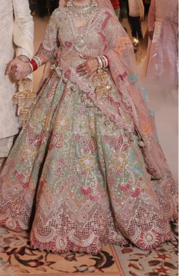 RIMPLE AND HARPREET PISTA GREEN LEHENGA SET