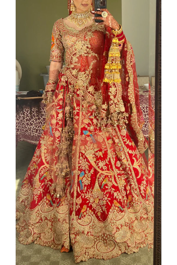 Rimple & Harpreet Deep Red Cornucopia Lehenga Set - Image 2