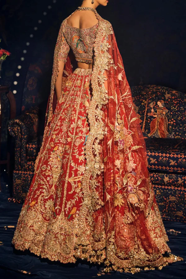 Rimple & Harpreet Deep Red Cornucopia Lehenga Set - Image 4
