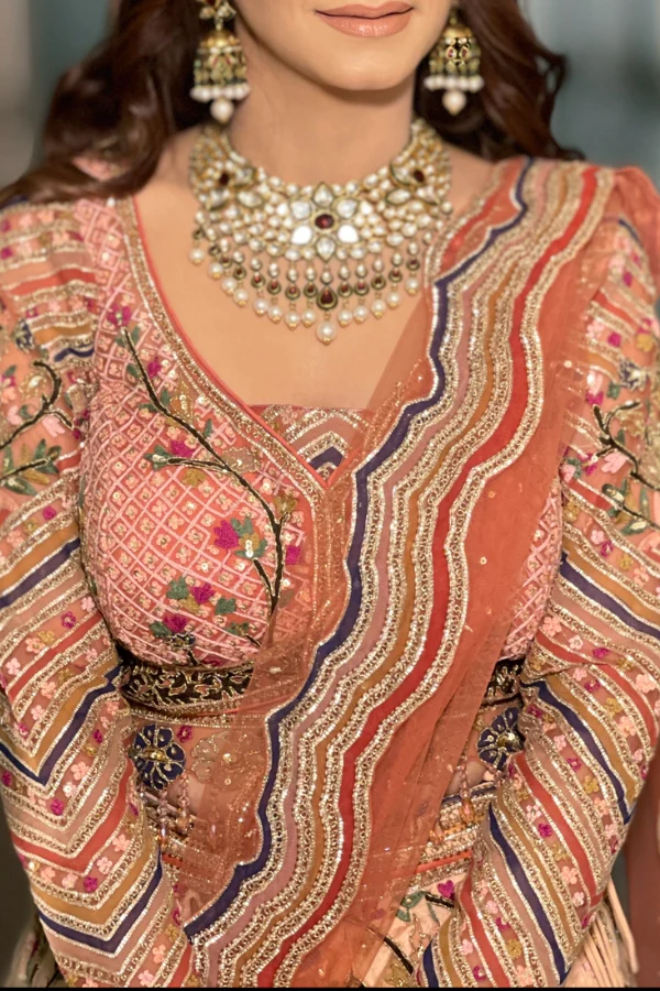 Rimple & harpreet peacock Embroidered lehenga - Image 2