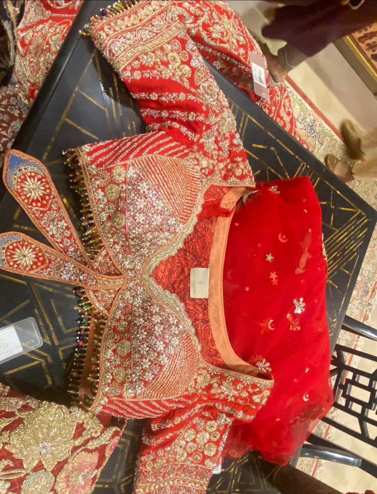 Rimple & Harpreet Red Embroidered Bridal Lehenga Set - Image 4