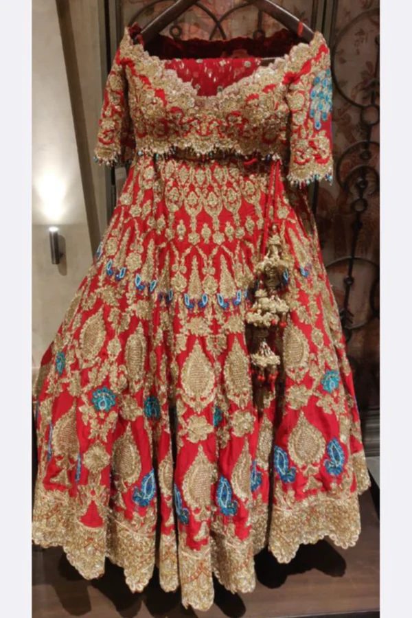 Rimple & harpreet red embroidered lehenga