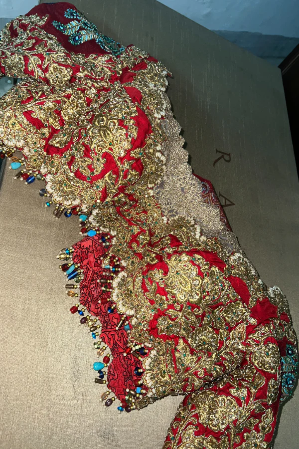 Rimple & harpreet red embroidered lehenga - Image 4