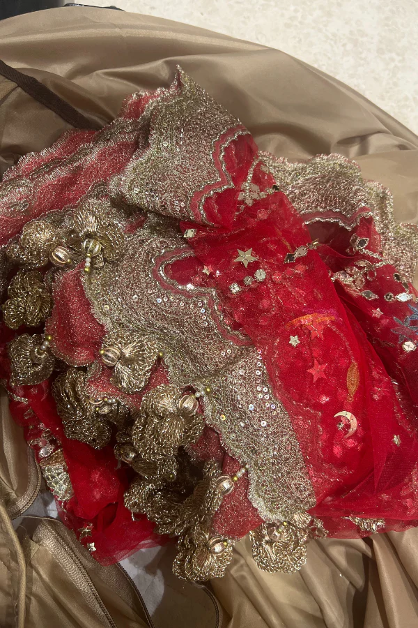 Rimple & Harpreet Red embroidered lehenga - Image 3