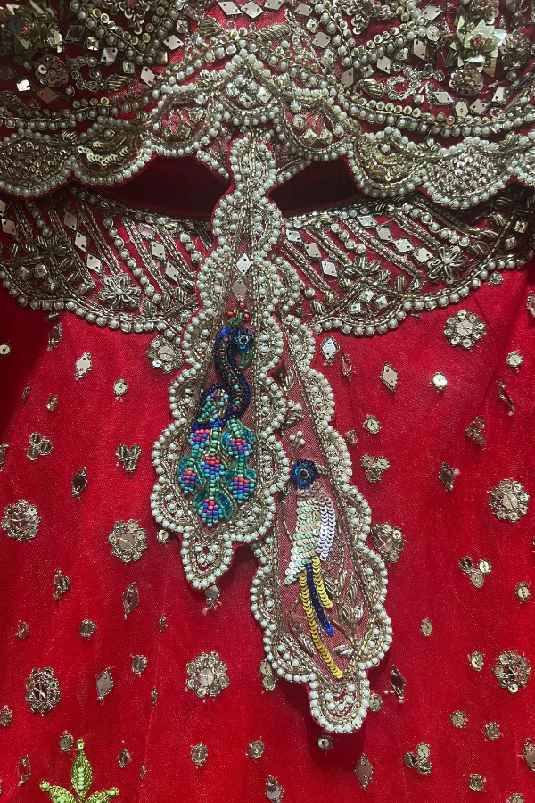 Rimple & Harpreet Red embroidered lehenga - Image 6