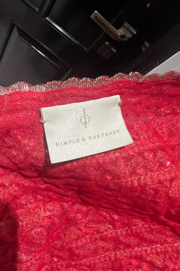 Rimple & Harpreet Red embroidered lehenga - Image 7