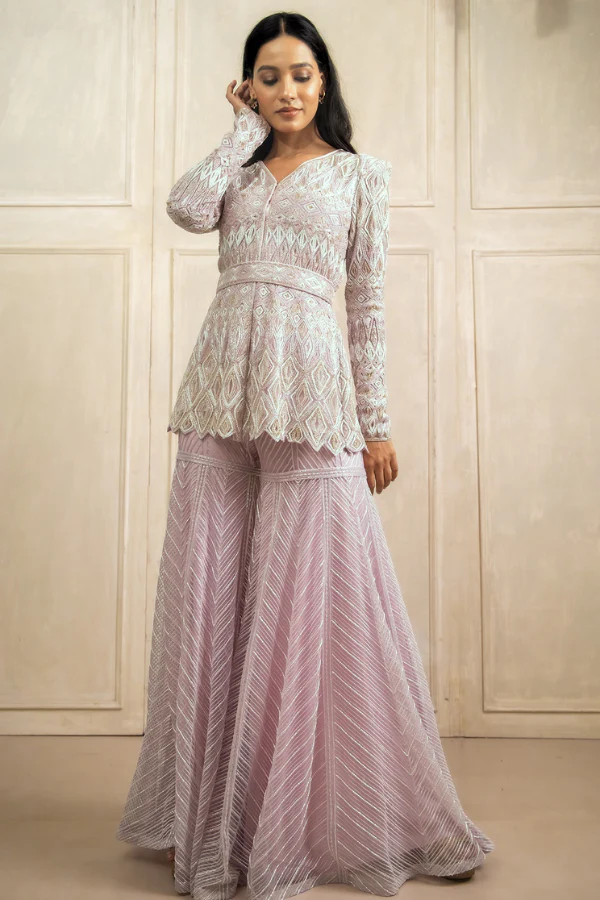 RITIKA MIRCHANDANI Hand Embroidered Sharara Set - Image 2