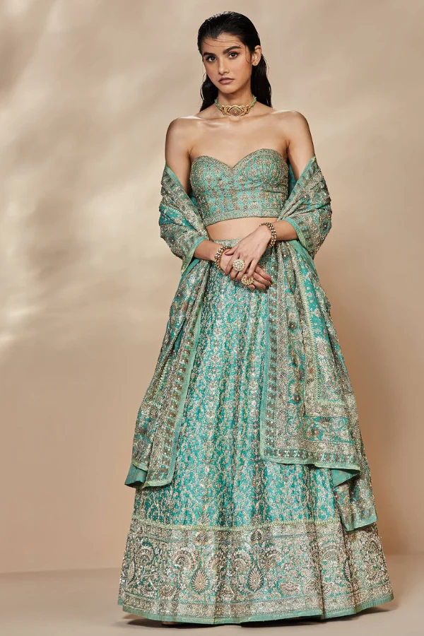 Ritu Kumar blue embroidered lehenga