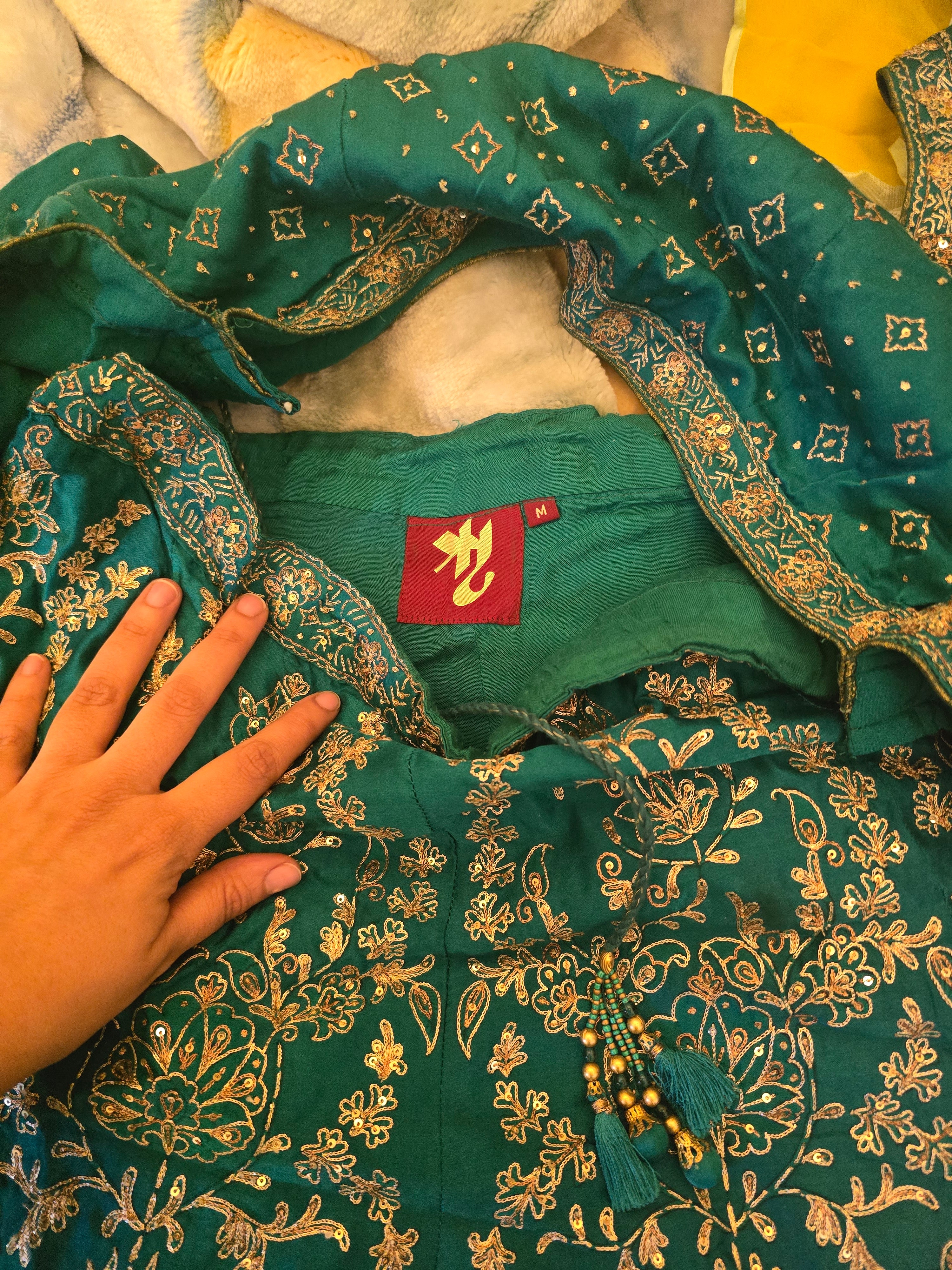 Ritu Kumar Emerald Usbeg Ari Lehenga Set - Image 5