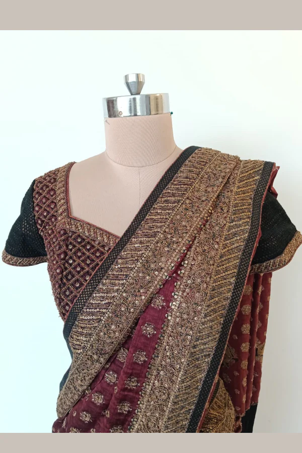 Ritu Kumar Heritage Embroidered Saree - Image 3