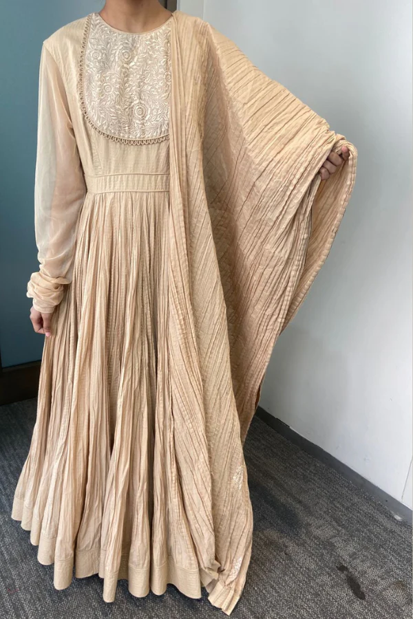 Rohit Bal Classic Ivory Anarkali Set - Image 4