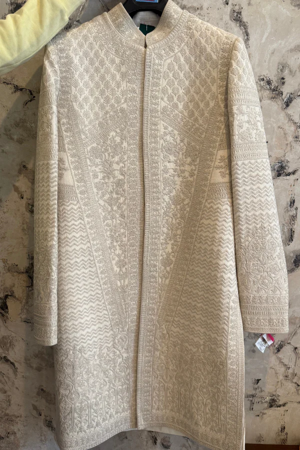 Rohit Bal Ivory Embroidered Sherwani Set - Image 2