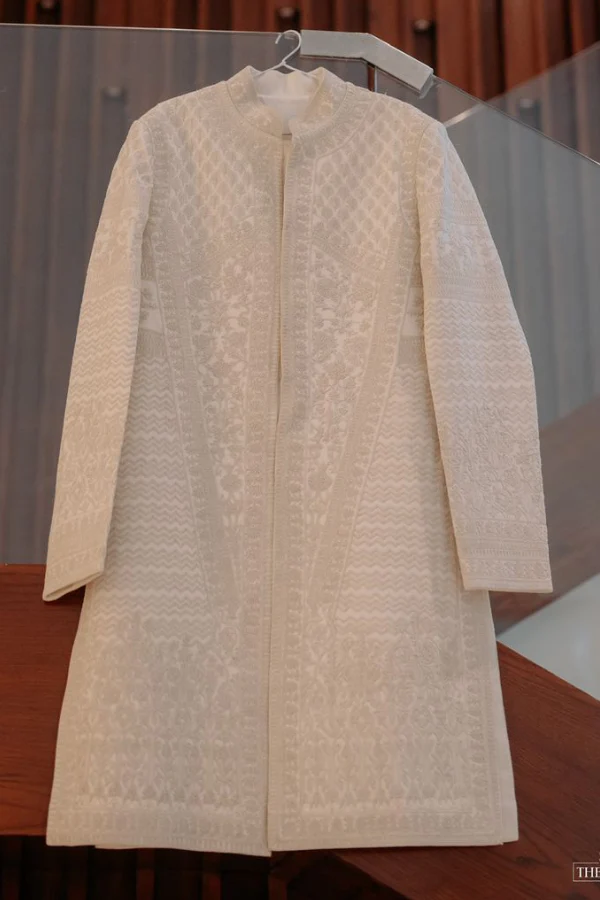 Rohit Bal Ivory Embroidered Sherwani Set - Image 3