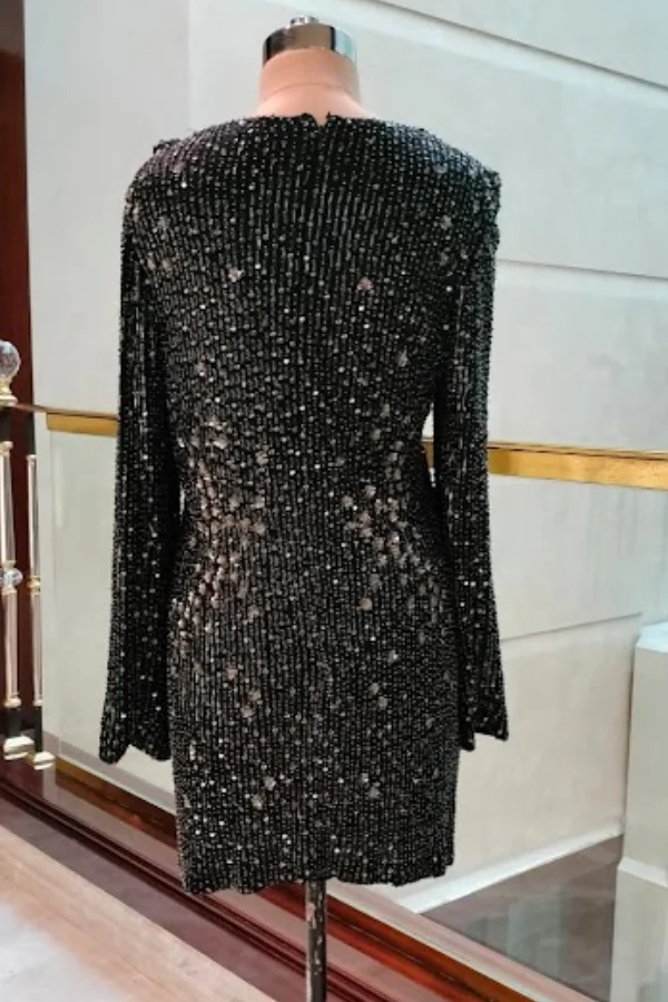 Rohit Gandhi Rahul Khanna Black Embellished Dress - Image 3