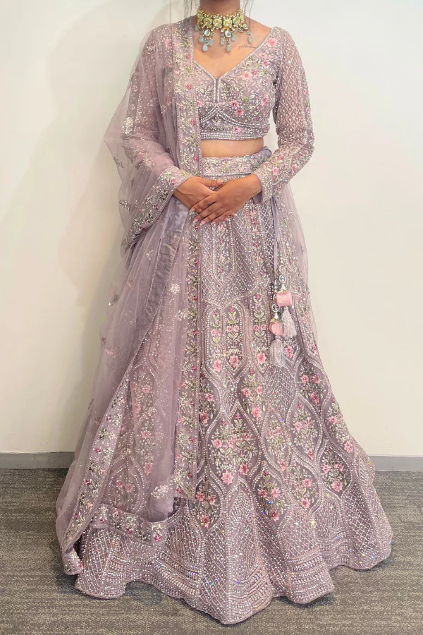 Rose embellished lehenga