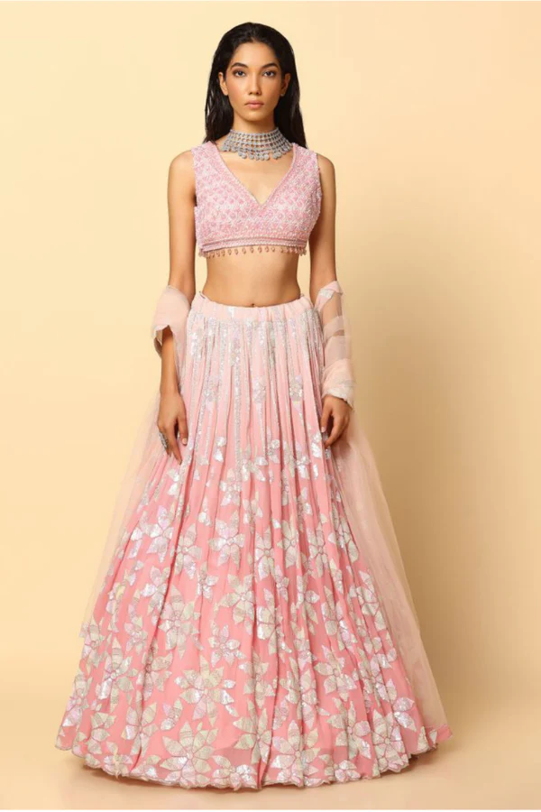Rose pink lehenga