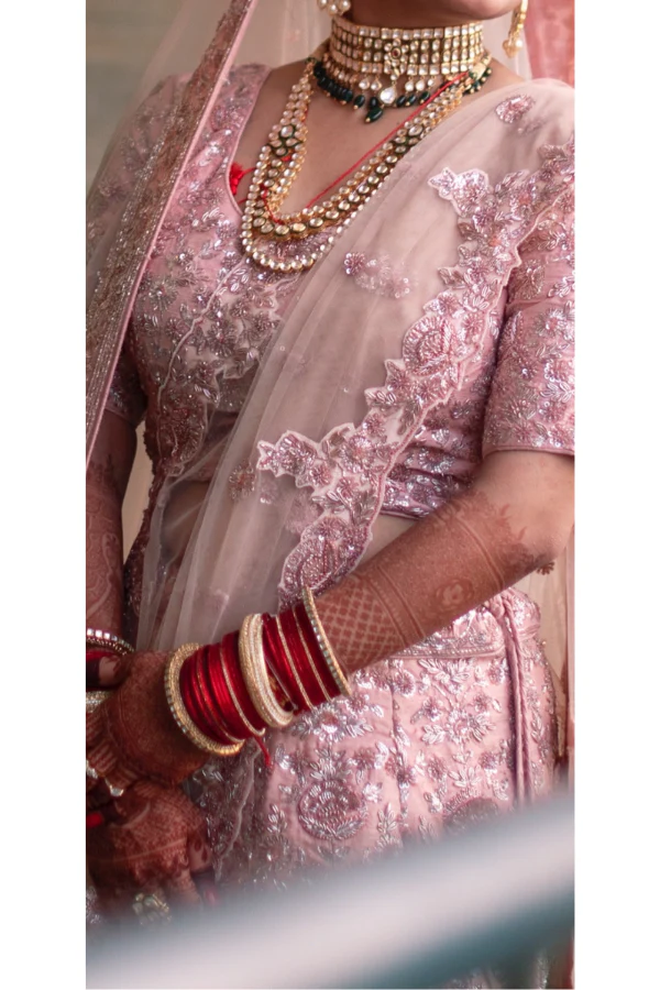 Rose sequinned lehenga set - Image 2