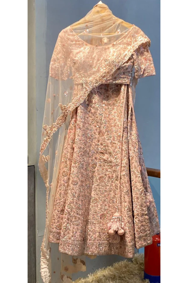Rose sequinned lehenga set - Image 3