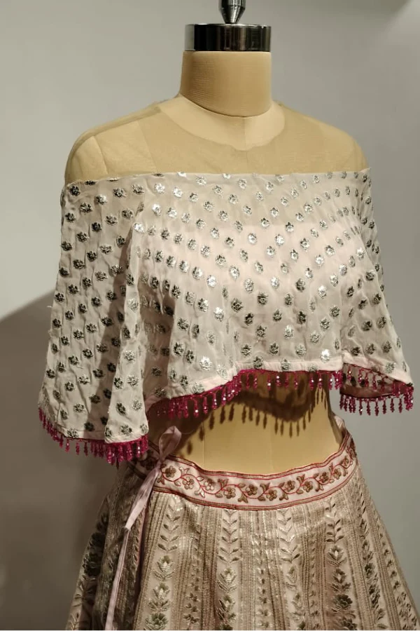 Rose Vintage Cape and lehenga set - Image 4