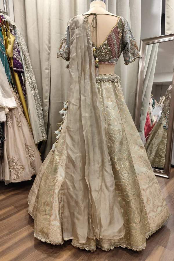 Royal Gold Banarsi lehenga set - Image 6