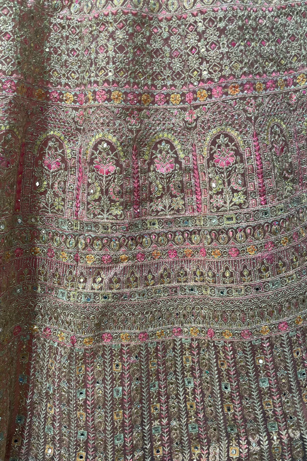 Royal pink embroidered lehenga set - Image 3