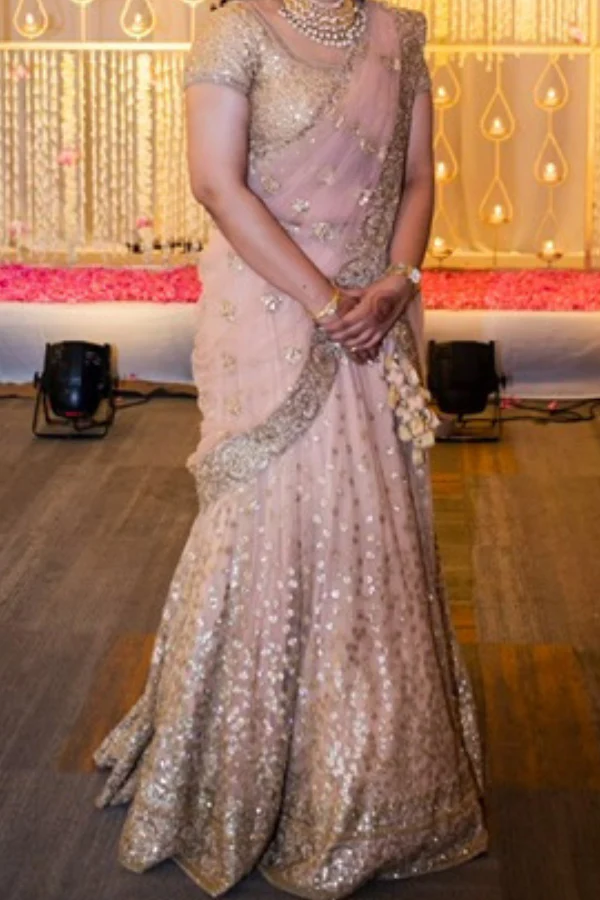 Sabyasachi Peach embroidered lehenga