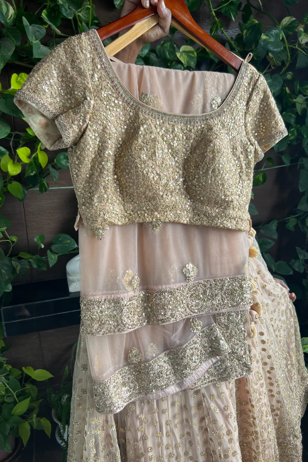 Sabyasachi Peach embroidered lehenga - Image 4