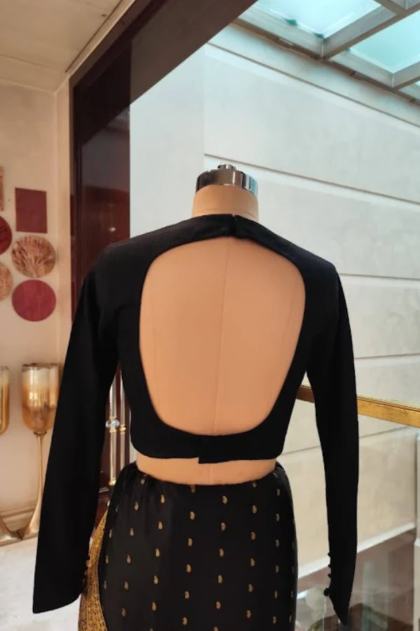 Sabyasachi Black & Gold Saree Set - Image 4