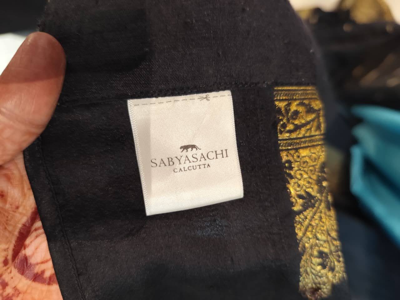 Sabyasachi Black & Gold Saree Set - Image 8