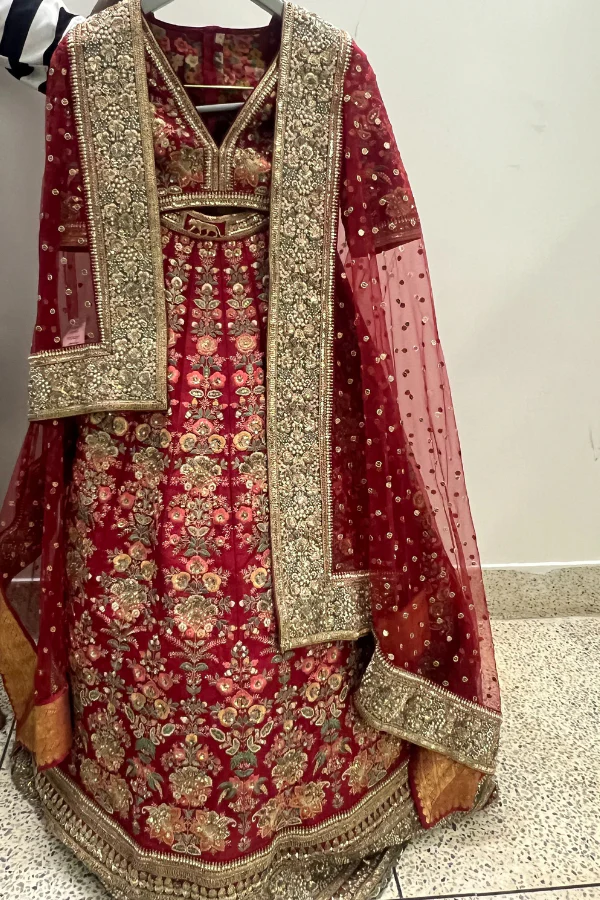 Sabyasachi Red Bridal Lehenga Set - Image 6