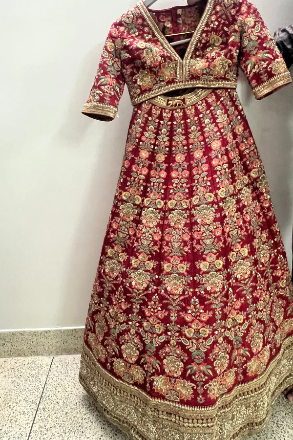 Sabyasachi Red Bridal Lehenga Set - Image 7