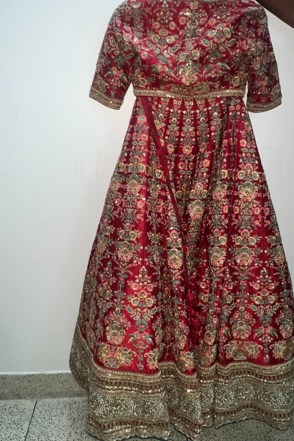Sabyasachi Red Bridal Lehenga Set - Image 8
