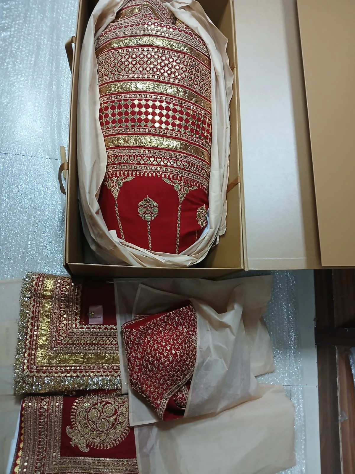 Sabyasachi Classic Red Bridal Lehenga Set - Image 8
