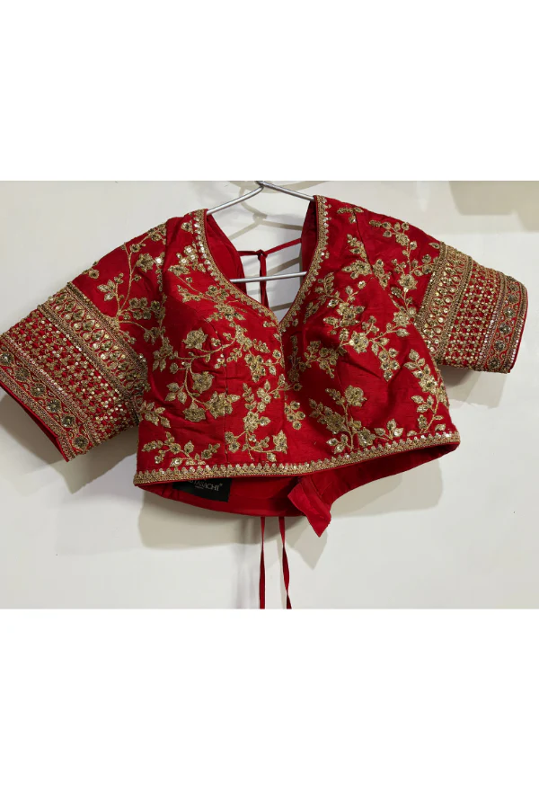 Sabyasachi Classic Red Bridal Lehenga Set - Image 5