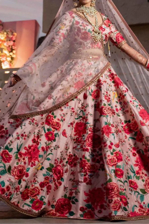 Sabyasachi Floral Embroidered Lehenga - Image 2