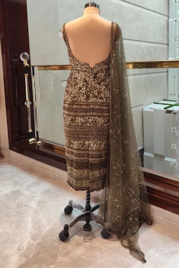 Sabyasachi Gold Embellished Suit Set - Image 2