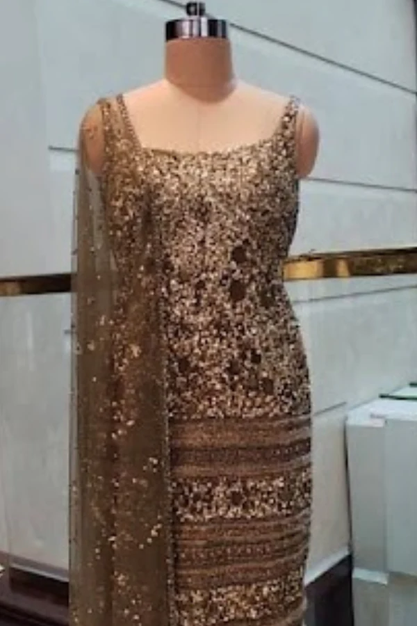 Sabyasachi Gold Embellished Suit Set - Image 3