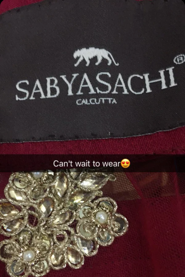 Sabyasachi Maroon velvet embroidered lehenga - Image 3
