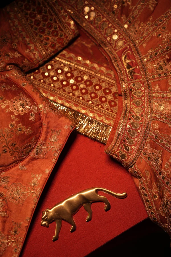 Sabyasachi orange lehenga set - Image 4