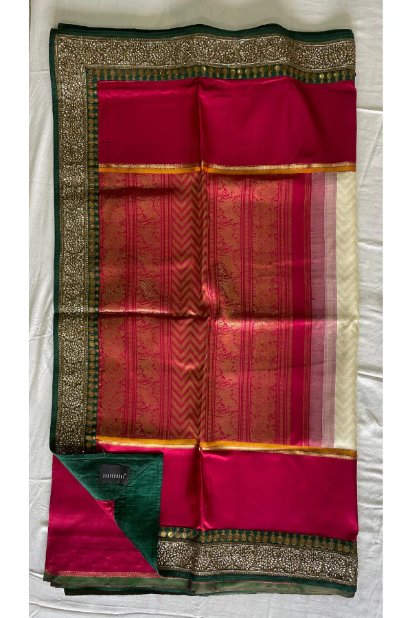 Sabyasachi red and white saree - Image 2